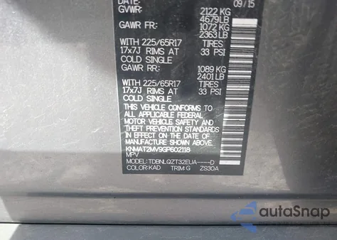 2016 Nissan Rogue Sv from USA, damaged, VIN KNMAT2MV9GP602118